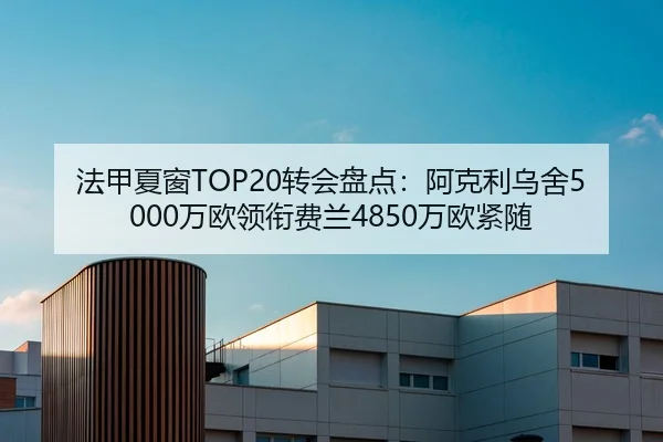 法甲夏窗TOP20转会盘点：阿克利乌舍5000万欧领衔费兰4850万欧紧随 - XingkongSports